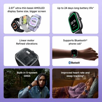 Xiaomi Redmi Watch 5 Obsidian Black Smartwatch Large Display Bluetooth Calling