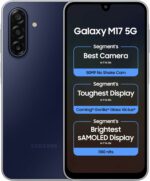 Samsung Galaxy M17 5G Sapphire Black front and back