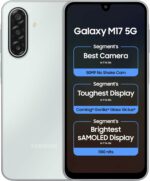 Samsung Galaxy M17 5G Moonlight Silver front and back