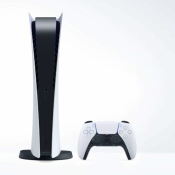 Sony PlayStation 5 Digital Edition CFI-1000B01 gaming console with DualSense wireless controller and 4K gaming support