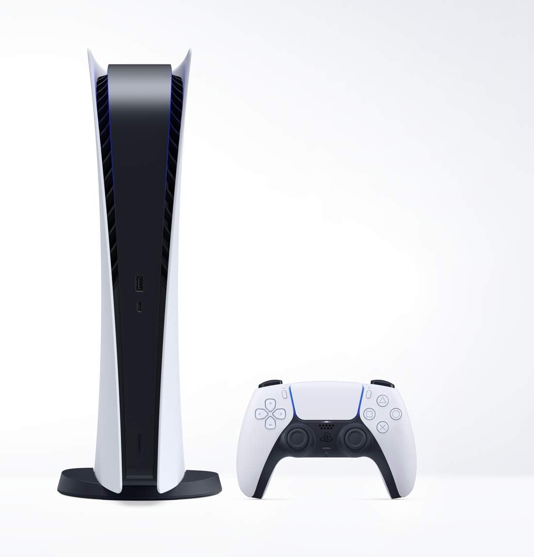 Next-Generation Gaming Starts Here Sony PlayStation 5 Digital Edition CFI-1000B01 gaming console with DualSense wireless controller and 4K gaming support