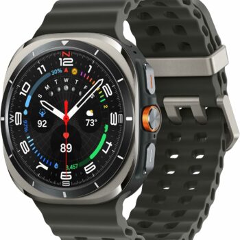 Samsung Galaxy Watch Ultra 47mm LTE AI smartwatch in Titanium Silver with GPS, heart rate monitoring, sleep tracking, fitness tracking, and premium titanium design